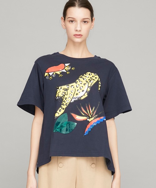 MUVEIL(ミュベール)】アートアニマルTシャツ MA91UTS003（T