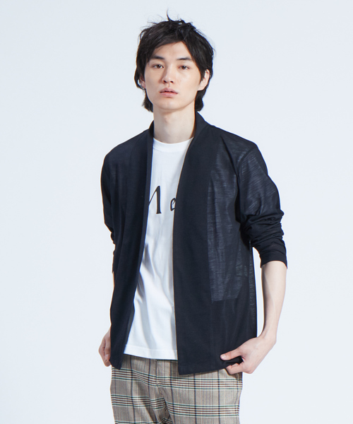 ABAHOUSE(アバハウス)の「ウォッシャブルカノコボタンレスカーディガン(カーディガン/ボレロ・メンズ・サックスブルー/ダークネイビー/ベージュ・44/48/46)」の3枚目の写真
