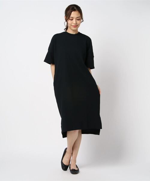 HARVESTY（ハーベスティ）の「HARVESTY / ハーベスティ WAFFLE SS DRESS（ワンピース・レディース・ベージュ/ブラック/ホワイト・1/2）」の2枚目の写真