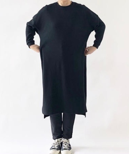 HARVESTY（ハーベスティ）の「HARVESTY / ハーベスティ WAFFLE SS DRESS（ワンピース・レディース・ベージュ/ブラック/ホワイト・1/2）」の14枚目の写真