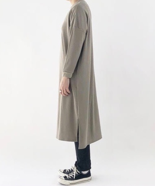 HARVESTY（ハーベスティ）の「HARVESTY / ハーベスティ WAFFLE SS DRESS（ワンピース・レディース・ベージュ/ブラック/ホワイト・1/2）」の8枚目の写真