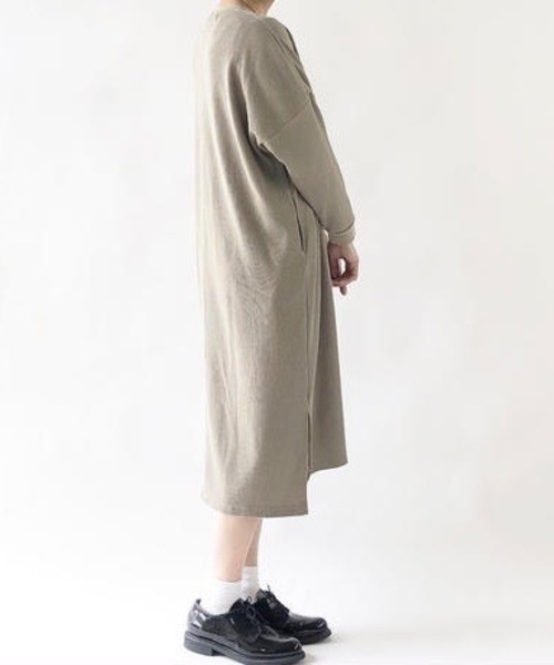 HARVESTY（ハーベスティ）の「HARVESTY / ハーベスティ WAFFLE SS DRESS（ワンピース・レディース・ベージュ/ブラック/ホワイト・1/2）」の11枚目の写真