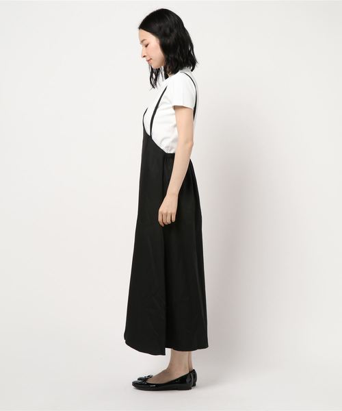 KOBE LETTUCE（コウベレタス）の「アシメワンショルダーマキシ丈ジャンパースカート（ワンピース・レディース・ベージュ/ブラック/ベージュ系その他/ブラウン・FREE）」の5枚目の写真
