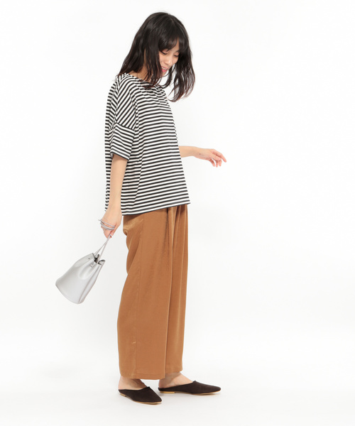 LAKOLE(ラコレ)の「カラフルボーダーワイドプルオーバー / LAKOLE(Tシャツ/カットソー・レディース・ブラック/グレー/ピンク/ブルー/グリーン・SMALL/MEDIUM)」の9枚目の写真