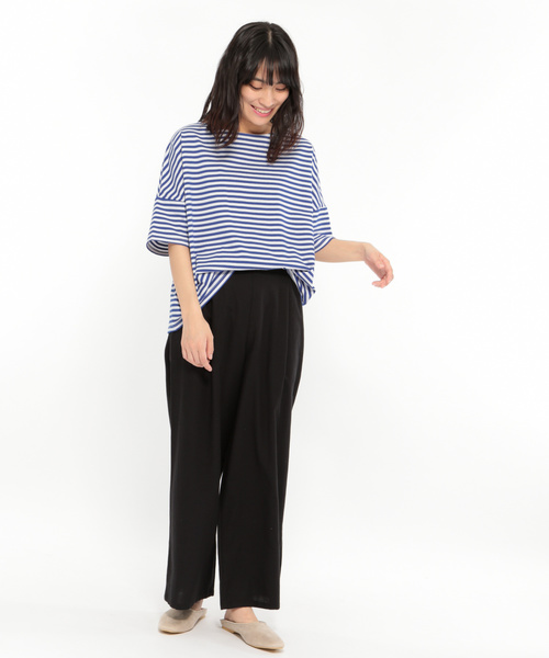 LAKOLE(ラコレ)の「カラフルボーダーワイドプルオーバー / LAKOLE(Tシャツ/カットソー・レディース・ブラック/グレー/ピンク/ブルー/グリーン・SMALL/MEDIUM)」の12枚目の写真