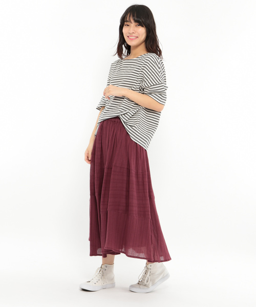 LAKOLE(ラコレ)の「カラフルボーダーワイドプルオーバー / LAKOLE(Tシャツ/カットソー・レディース・ブラック/グレー/ピンク/ブルー/グリーン・SMALL/MEDIUM)」の13枚目の写真