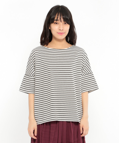 LAKOLE(ラコレ)の「カラフルボーダーワイドプルオーバー / LAKOLE(Tシャツ/カットソー・レディース・ブラック/グレー/ピンク/ブルー/グリーン・SMALL/MEDIUM)」の14枚目の写真