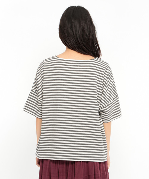 LAKOLE(ラコレ)の「カラフルボーダーワイドプルオーバー / LAKOLE(Tシャツ/カットソー・レディース・ブラック/グレー/ピンク/ブルー/グリーン・SMALL/MEDIUM)」の16枚目の写真