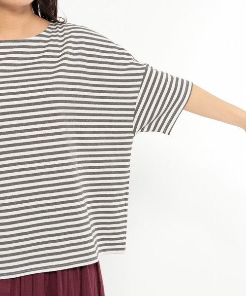 LAKOLE(ラコレ)の「カラフルボーダーワイドプルオーバー / LAKOLE(Tシャツ/カットソー・レディース・ブラック/グレー/ピンク/ブルー/グリーン・SMALL/MEDIUM)」の19枚目の写真
