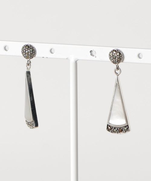 TONE SELECT GOODS(トーンセレクトグッズ)の「【925 SILVER ACC】天然石スイングピアスSV925(OG)(ピアス(両耳用)・レディース・ホワイト/ブラウン/グリーン・FREE)」の7枚目の写真