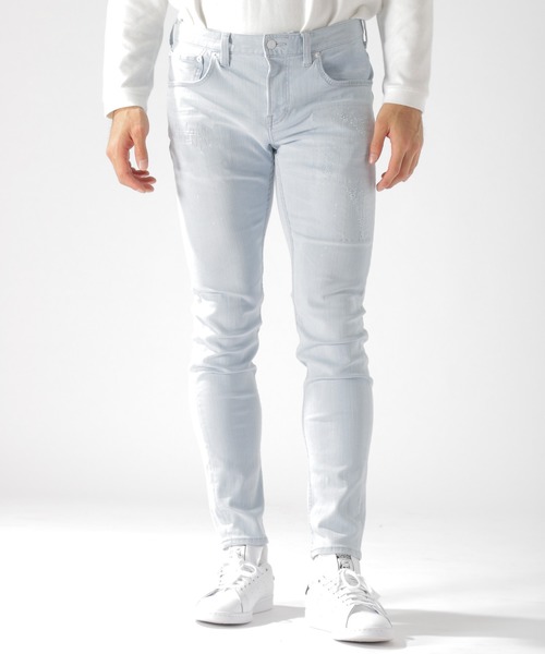 BAYFLOW（ベイフロー）の「デニムスキニーダメージ 20SS（デニムパンツ・メンズ・スカイブルー/ロイヤルブルー・32inch/30inch/28inch/31inch/29inch）」の6枚目の写真