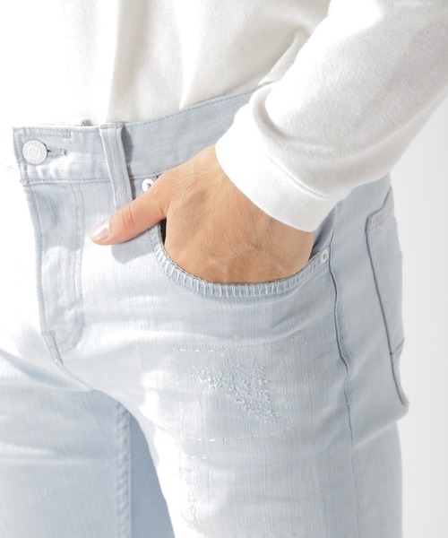 BAYFLOW（ベイフロー）の「デニムスキニーダメージ 20SS（デニムパンツ・メンズ・スカイブルー/ロイヤルブルー・32inch/30inch/28inch/31inch/29inch）」の11枚目の写真