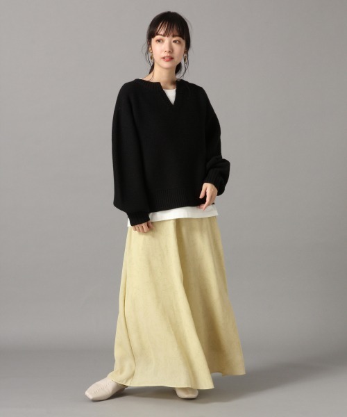 LOWRYS FARM（ローリーズファーム）の「ガーターキーネックプルオーバー　858354（ニット/セーター・レディース・ブラック/パープル/ブラウン/アイボリー・FREE）」の5枚目の写真