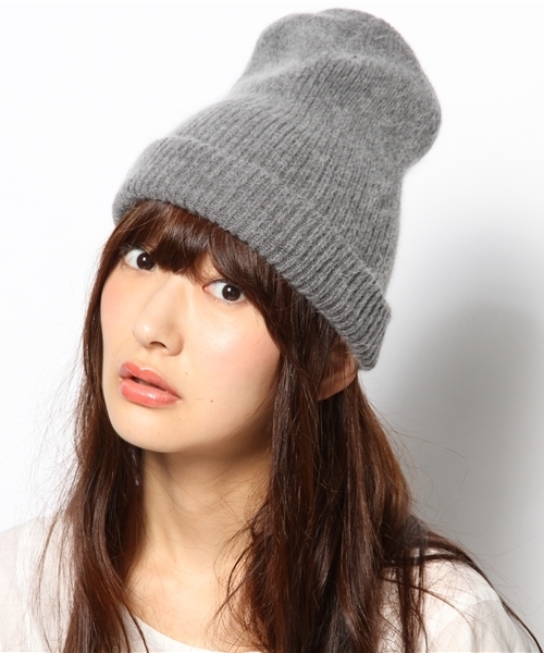 CIAOPANIC（チャオパニック）の「【Ciaopanic】アンゴラ混ニット帽（ニットキャップ/ビーニー・レディース・アイボリー/サックスブルー/ダークグレー/レッド/ピンク・FREE）」の7枚目の写真