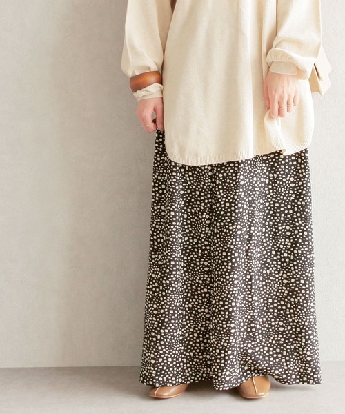 reca（レカ）の「ダルメシアン柄 ロングフレアスカート（スカート・レディース・ベージュ/ブラック・M）」の18枚目の写真