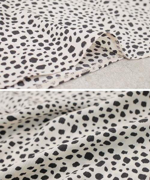 reca（レカ）の「ダルメシアン柄 ロングフレアスカート（スカート・レディース・ベージュ/ブラック・M）」の6枚目の写真