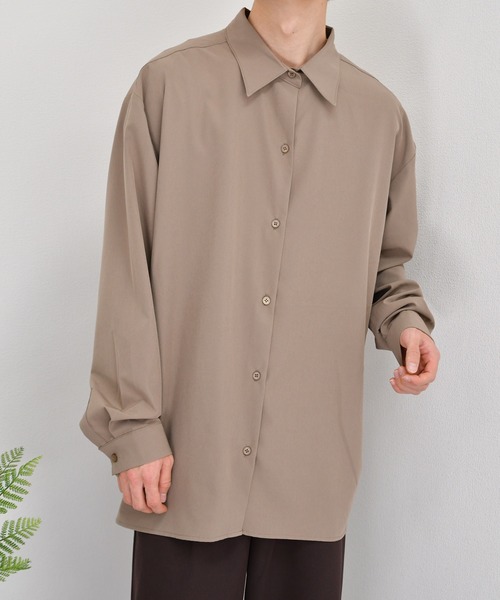 kutir（クティール）の「シンプルルーズシャツ（シャツ/ブラウス・メンズ・ラベンダー/ライトグリーン/モカ・LARGE/MEDIUM）」の2枚目の写真