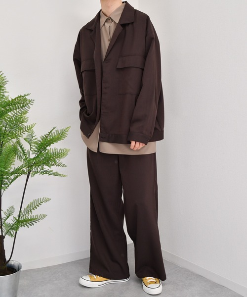 kutir（クティール）の「シンプルルーズシャツ（シャツ/ブラウス・メンズ・ラベンダー/ライトグリーン/モカ・LARGE/MEDIUM）」の14枚目の写真