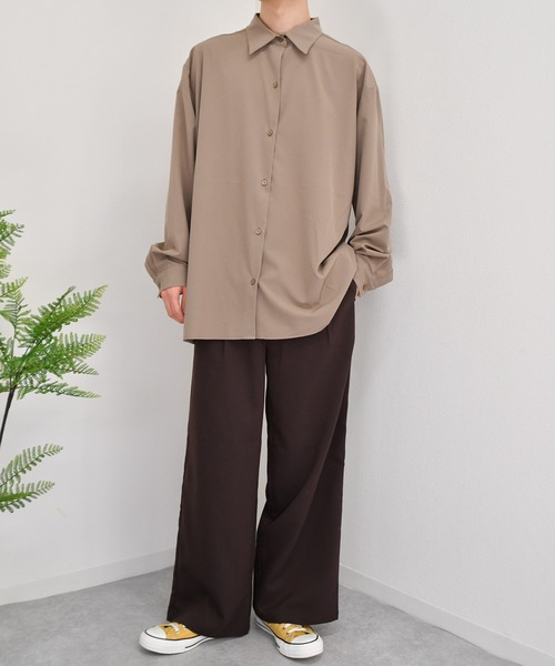 kutir（クティール）の「シンプルルーズシャツ（シャツ/ブラウス・メンズ・ラベンダー/ライトグリーン/モカ・LARGE/MEDIUM）」の6枚目の写真