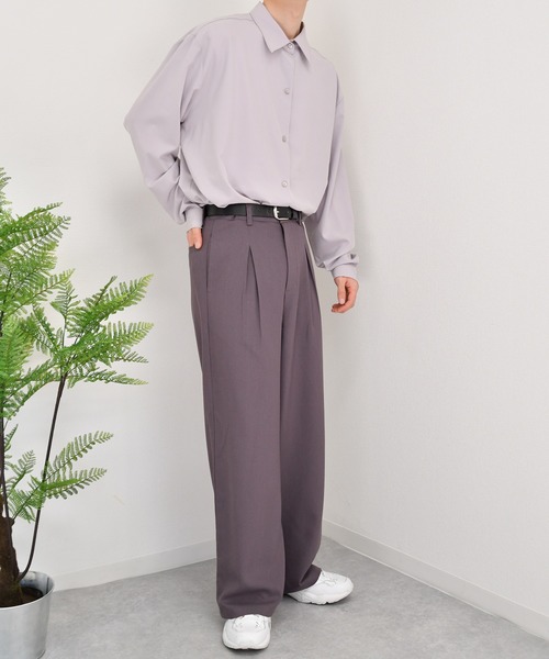 kutir（クティール）の「シンプルルーズシャツ（シャツ/ブラウス・メンズ・ラベンダー/ライトグリーン/モカ・LARGE/MEDIUM）」の17枚目の写真