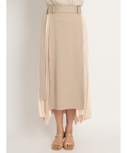 FRAY I.D（フレイアイディー）の「異素材プリーツスカート（スカート