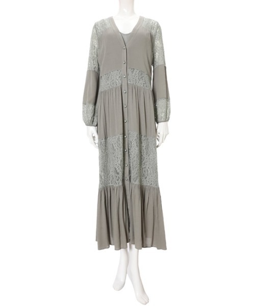 fifth(フィフス)の「フラワーレース2wayガウンワンピース(カーディガン/ボレロ・レディース・ホワイト/カーキ・MEDIUM)」の9枚目の写真