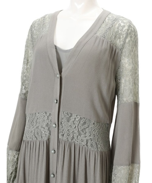 fifth(フィフス)の「フラワーレース2wayガウンワンピース(カーディガン/ボレロ・レディース・ホワイト/カーキ・MEDIUM)」の7枚目の写真