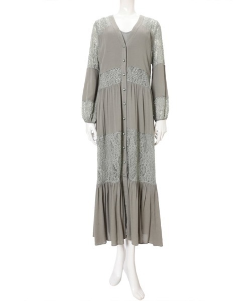 fifth(フィフス)の「フラワーレース2wayガウンワンピース(カーディガン/ボレロ・レディース・ホワイト/カーキ・MEDIUM)」の10枚目の写真