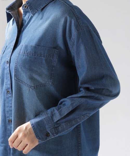 BAYFLOW(ベイフロー)の「テンセルデニムシャツ(シャツ/ブラウス・レディース・ブラック/ブルー・SMALL/MEDIUM)」の11枚目の写真