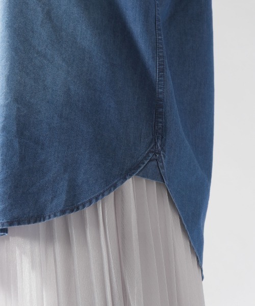 BAYFLOW(ベイフロー)の「テンセルデニムシャツ(シャツ/ブラウス・レディース・ブラック/ブルー・SMALL/MEDIUM)」の13枚目の写真