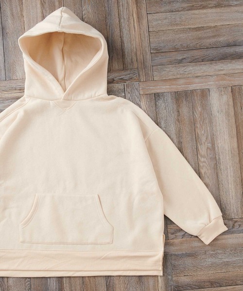 classicalelf（クラシカルエルフ）の「サイドスリットワイドパーカー(長袖)＆ロング丈レイヤード無地キャミソール２点セットアップ（パーカー・レディース・ライトカーキ/ベージュ/モカ/グレー/ブラック・LARGE/X-LARGE/MEDIUM）」の9枚目の写真