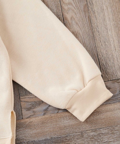 classicalelf（クラシカルエルフ）の「サイドスリットワイドパーカー(長袖)＆ロング丈レイヤード無地キャミソール２点セットアップ（パーカー・レディース・ライトカーキ/ベージュ/モカ/グレー/ブラック・LARGE/X-LARGE/MEDIUM）」の10枚目の写真