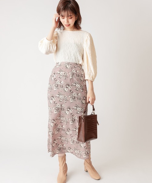 natural couture（ナチュラルクチュール）の「ぽこぽこパフ2WAYトップス（Tシャツ/カットソー・レディース・ブラック/オフホワイト/ベージュ/ライム・FREE）」の5枚目の写真