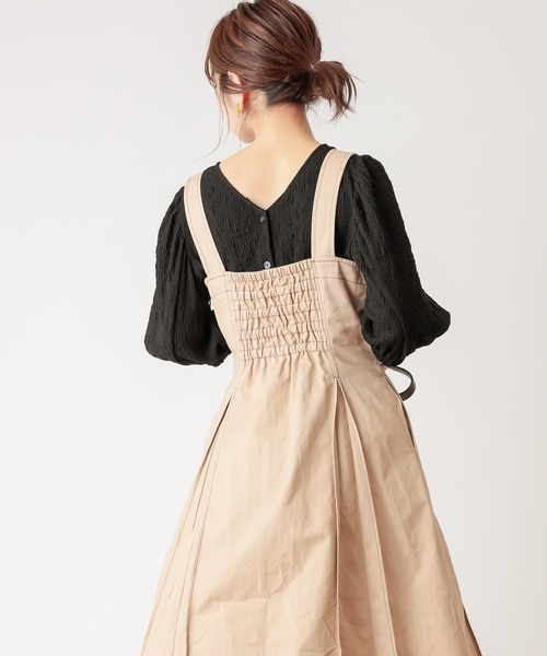 natural couture（ナチュラルクチュール）の「ぽこぽこパフ2WAYトップス（Tシャツ/カットソー・レディース・ブラック/オフホワイト/ベージュ/ライム・FREE）」の18枚目の写真