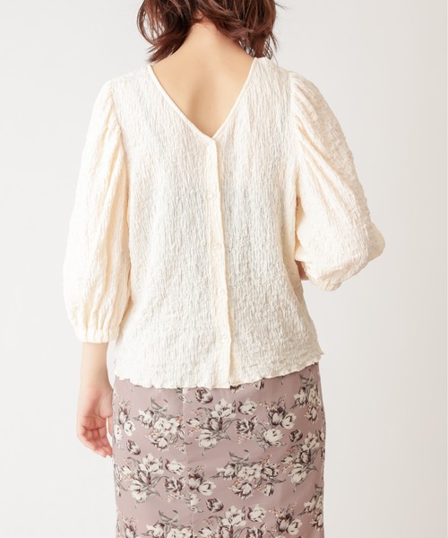 natural couture（ナチュラルクチュール）の「ぽこぽこパフ2WAYトップス（Tシャツ/カットソー・レディース・ブラック/オフホワイト/ベージュ/ライム・FREE）」の14枚目の写真