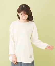 CUBE SUGAR（キューブシュガー）の「ショートスラブ フライス 無地 ビッグクルーネック（Tシャツ/カットソー）」
