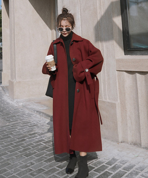 Girly Doll（ガーリードール）の「ベルト付きチェスターロング丈コート