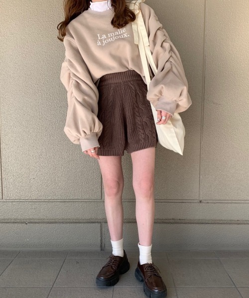 Heather Knit Shorts ニットショートパンツ ブラウン item_252257_main_12_1731659837.jpg