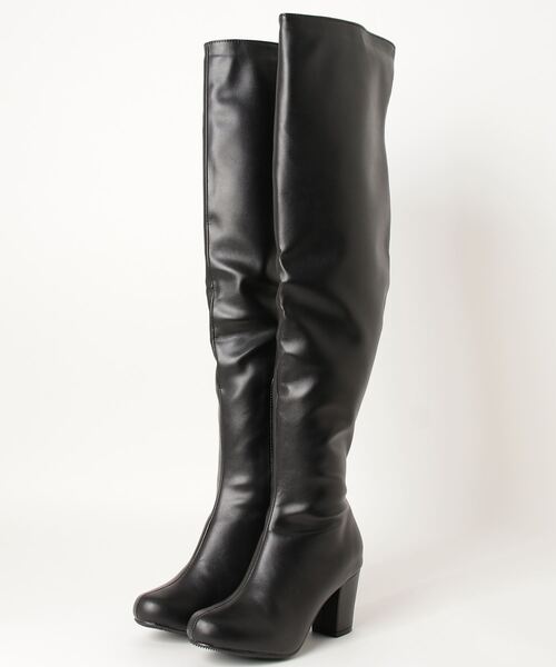 【セール】Liberty doll / ７cmチャンキーヒールニーハイ美脚ブーツ(9038)（ブーツ）｜LibertyDoll（リバティードール） 4,887円