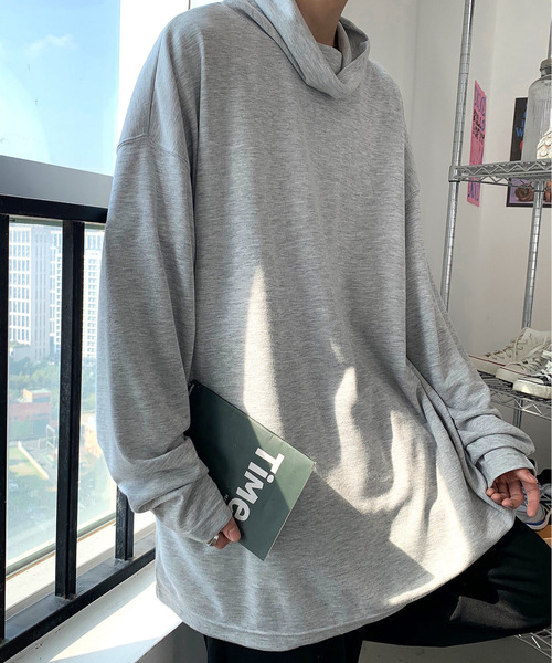 neos（ネオス）の「【neos -addictive design-】ビッグシルエット オフタートル カットソー（Tシャツ/カットソー・メンズ・ホワイト/ブラック/ブラウン/グレー/カーキ/キャメル/チャコール/ベージュ/グレー系その他/ワインレッド・FREE）」の5枚目の写真