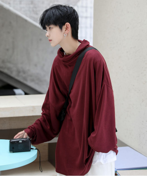 neos（ネオス）の「【neos -addictive design-】ビッグシルエット オフタートル カットソー（Tシャツ/カットソー・メンズ・ホワイト/ブラック/ブラウン/グレー/カーキ/キャメル/チャコール/ベージュ/グレー系その他/ワインレッド・FREE）」の10枚目の写真