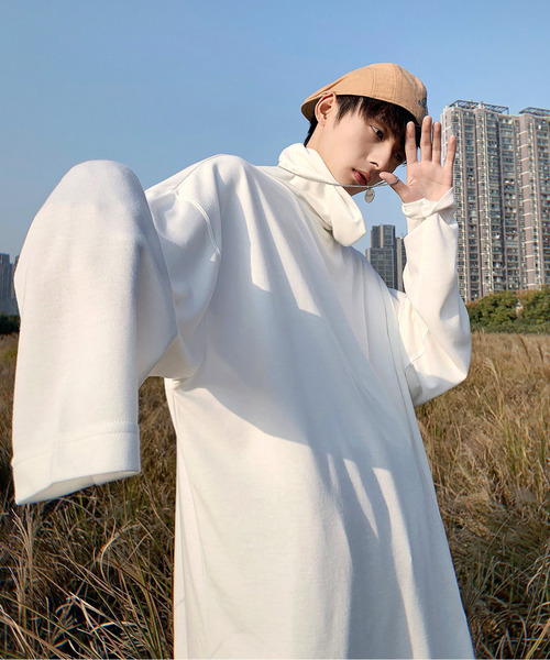 neos（ネオス）の「【neos -addictive design-】ビッグシルエット オフタートル カットソー（Tシャツ/カットソー・メンズ・ホワイト/ブラック/ブラウン/グレー/カーキ/キャメル/チャコール/ベージュ/グレー系その他/ワインレッド・FREE）」の20枚目の写真