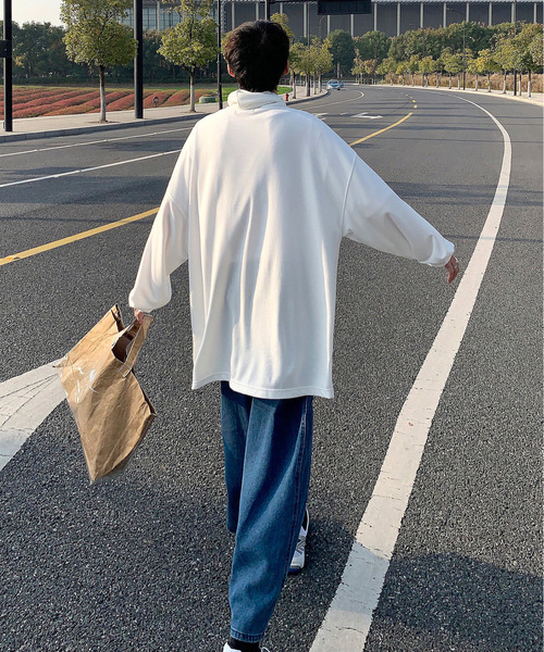 neos（ネオス）の「【neos -addictive design-】ビッグシルエット オフタートル カットソー（Tシャツ/カットソー・メンズ・ホワイト/ブラック/ブラウン/グレー/カーキ/キャメル/チャコール/ベージュ/グレー系その他/ワインレッド・FREE）」の21枚目の写真