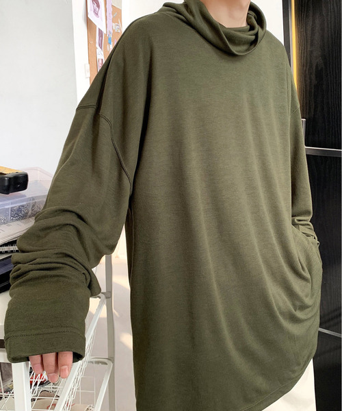 neos（ネオス）の「【neos -addictive design-】ビッグシルエット オフタートル カットソー（Tシャツ/カットソー・メンズ・ホワイト/ブラック/ブラウン/グレー/カーキ/キャメル/チャコール/ベージュ/グレー系その他/ワインレッド・FREE）」の14枚目の写真