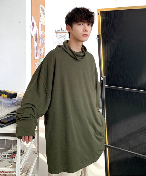 neos（ネオス）の「【neos -addictive design-】ビッグシルエット オフタートル カットソー（Tシャツ/カットソー・メンズ・ホワイト/ブラック/ブラウン/グレー/カーキ/キャメル/チャコール/ベージュ/グレー系その他/ワインレッド・FREE）」の15枚目の写真