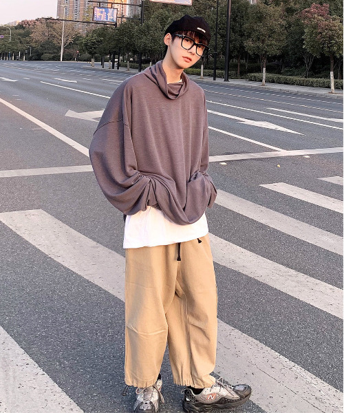 neos（ネオス）の「【neos -addictive design-】ビッグシルエット オフタートル カットソー（Tシャツ/カットソー・メンズ・ホワイト/ブラック/ブラウン/グレー/カーキ/キャメル/チャコール/ベージュ/グレー系その他/ワインレッド・FREE）」の17枚目の写真