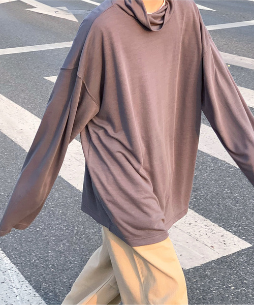 neos（ネオス）の「【neos -addictive design-】ビッグシルエット オフタートル カットソー（Tシャツ/カットソー・メンズ・ホワイト/ブラック/ブラウン/グレー/カーキ/キャメル/チャコール/ベージュ/グレー系その他/ワインレッド・FREE）」の18枚目の写真