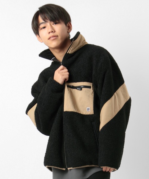 CONVERSE(コンバース)の「【CONVERSE/コンバース】オールスター ルーズシルエット スタンド ボアジャケット(ブルゾン・メンズ・ブラック/ベージュ・M/L)」の3枚目の写真