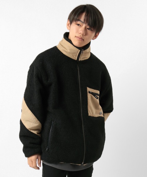 CONVERSE(コンバース)の「【CONVERSE/コンバース】オールスター ルーズシルエット スタンド ボアジャケット(ブルゾン・メンズ・ブラック/ベージュ・M/L)」の4枚目の写真