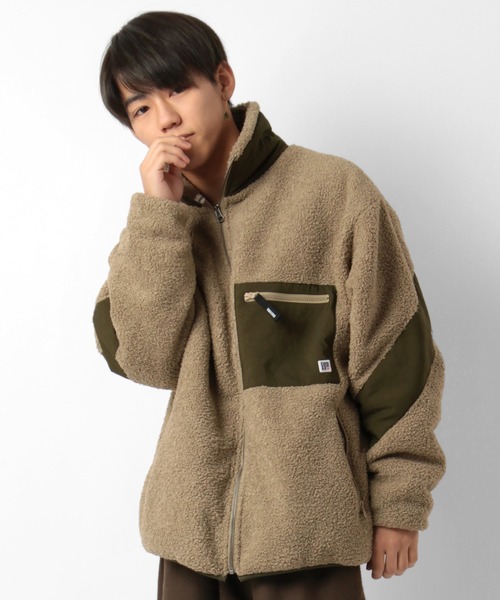 CONVERSE(コンバース)の「【CONVERSE/コンバース】オールスター ルーズシルエット スタンド ボアジャケット(ブルゾン・メンズ・ブラック/ベージュ・M/L)」の5枚目の写真